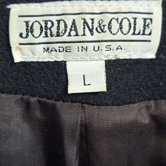 Vintage Black Wool Collared Zip Up Jacket    Size L - Picture 6 of 8